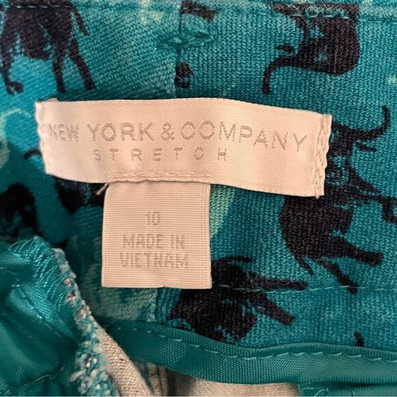 New York & Co The Audrey Pant Slim Leg Ankle 4 Way Stretch Teal Elephants Sz 10 - Picture 9 of 10